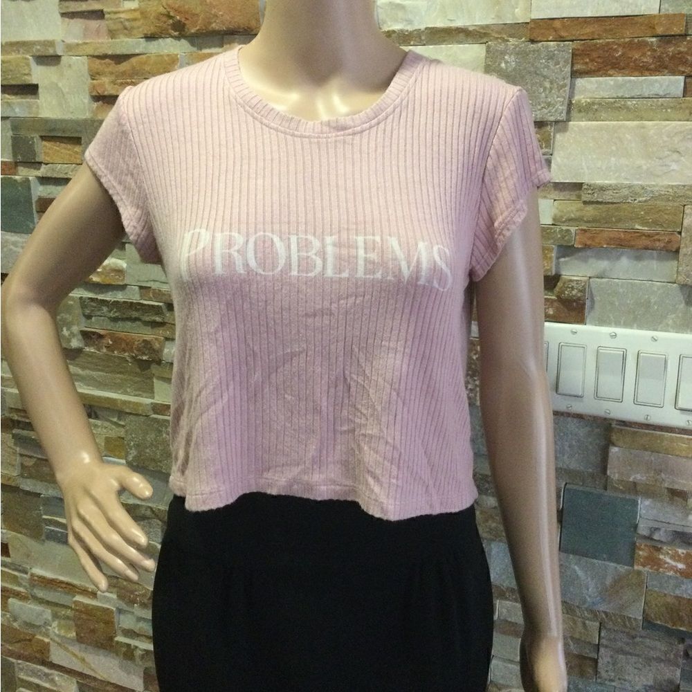REFORMATION Ribbed Graphic Cropped Tee